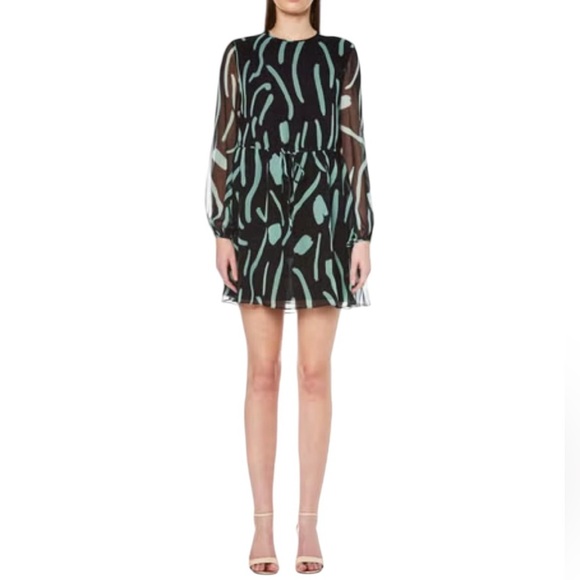 Diane Von Furstenberg Dresses & Skirts - Diane Von Furstenberg Silk Mini Dress 6 Drawstring Waist Lined FLAW